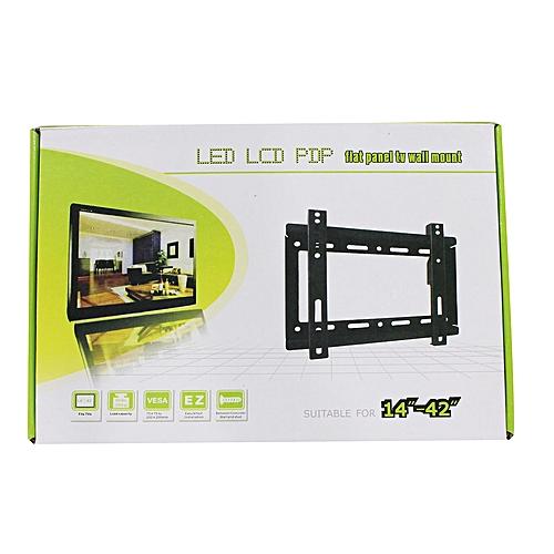 Firm flat panel TV wall mount bracket for 14 to 43 inch LED LCD TVs with complete mounting hardware kit